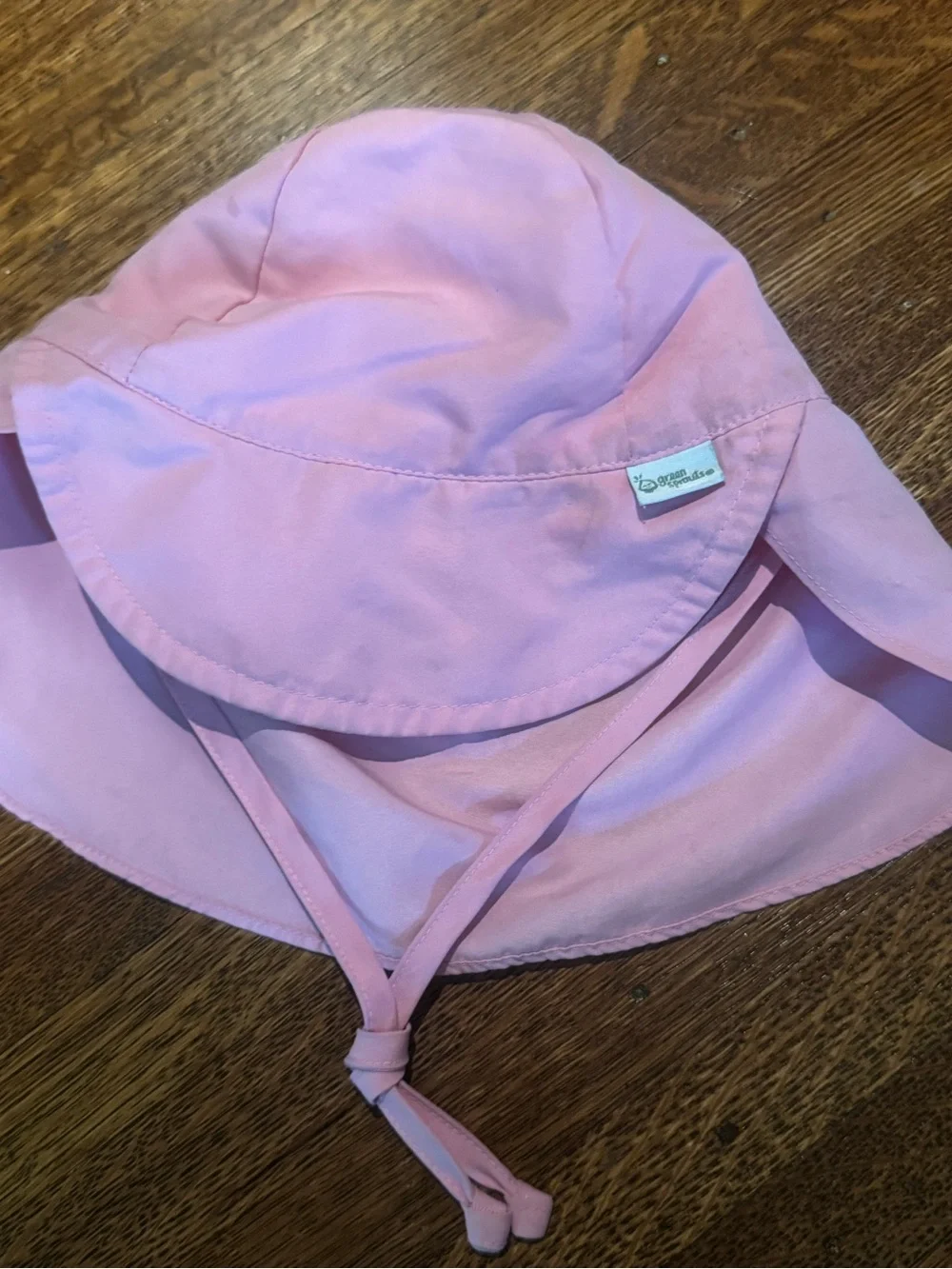 Children's Pink Sun Hat with Chin Ties